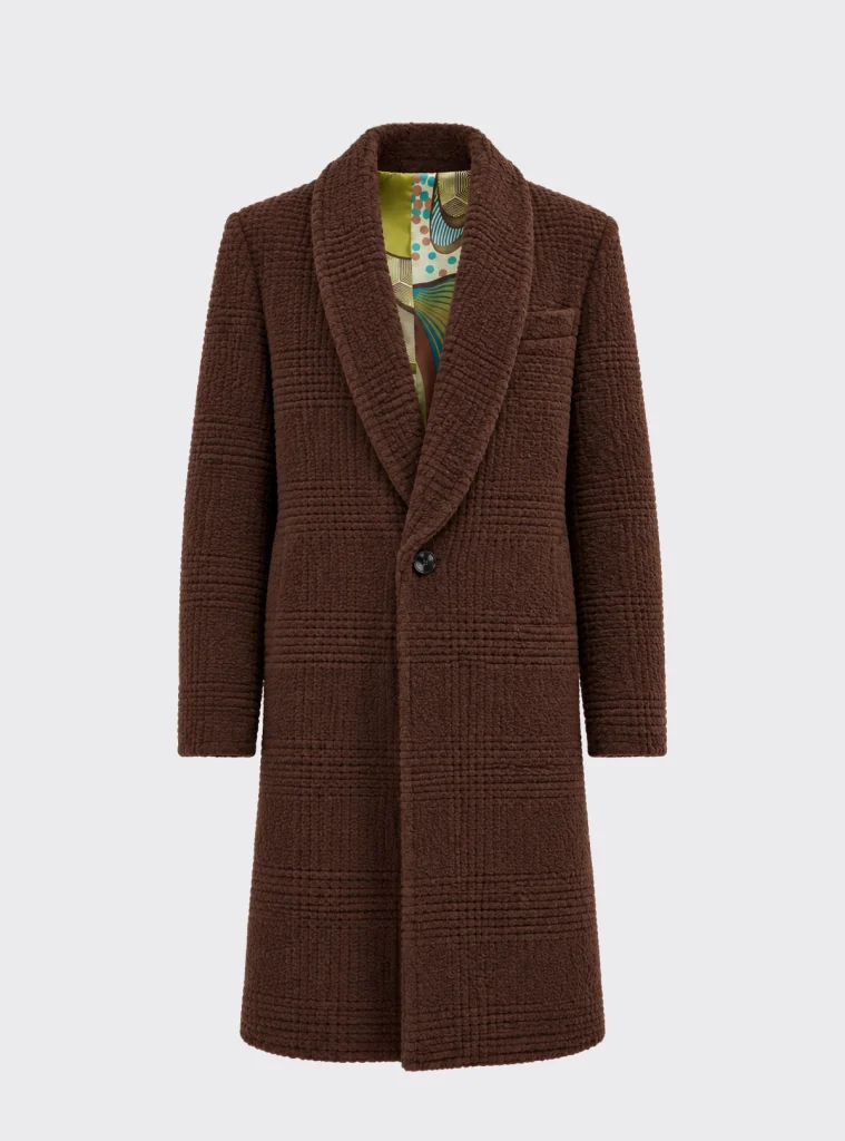 Cappotto collo scialle Marrone cioccolato