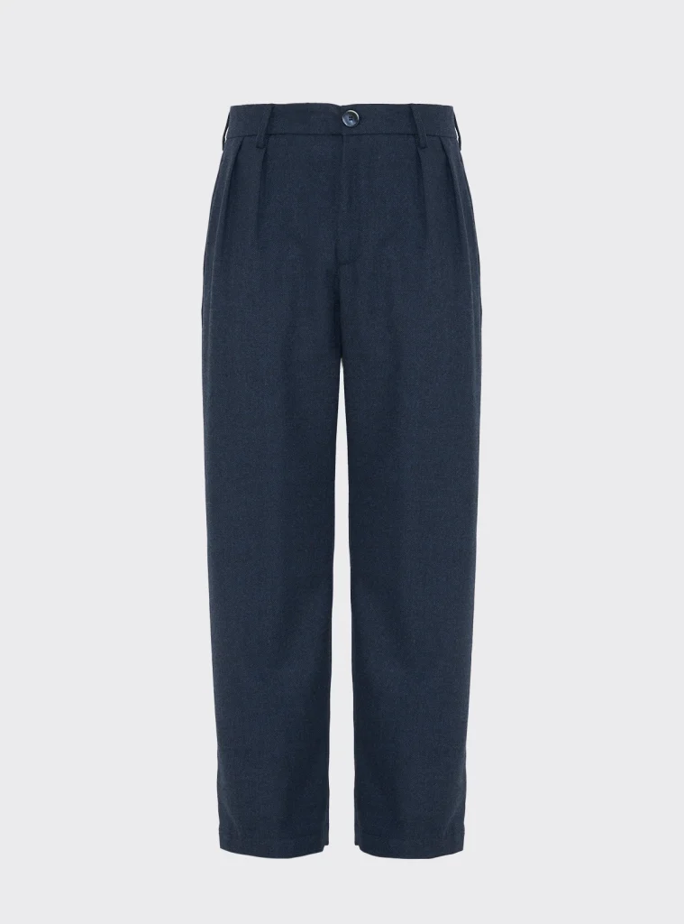 Pantalone over con pinces Blu navy